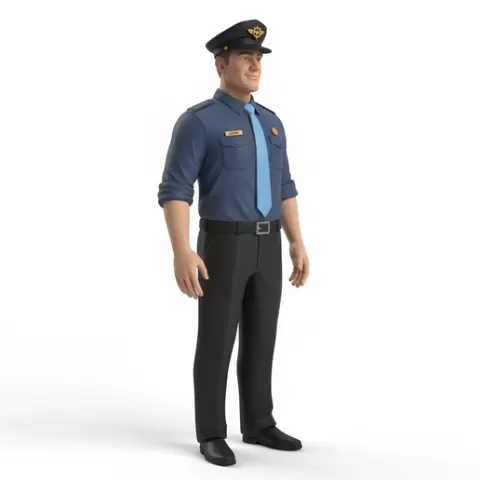 Bus driver looking sideways, profession, job, worker, career, occupation, employee, expert, specialist, industry, service, uniform, tools, skills, training, work, professional, figure, figurine, model, collectible