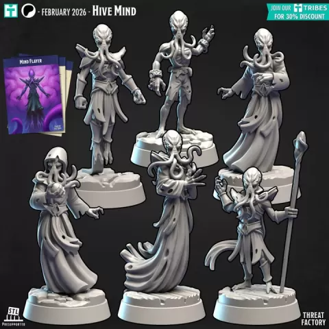 Six Mind Flayers by Threat Factory