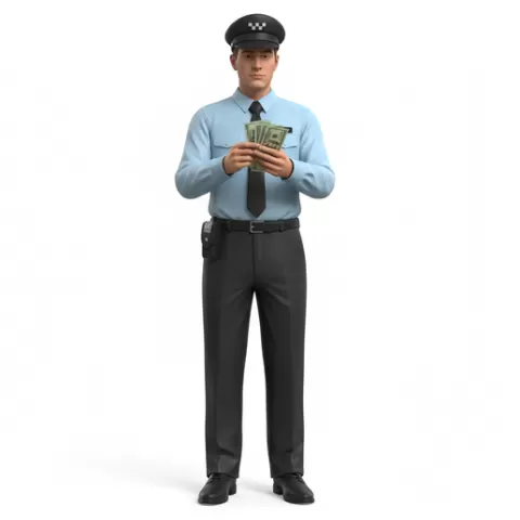 Taxi driver counting cash, profession, job, worker, career, occupation, employee, expert, specialist, industry, service, uniform, tools, skills, training, work, professional, figure, figurine, model, collectible