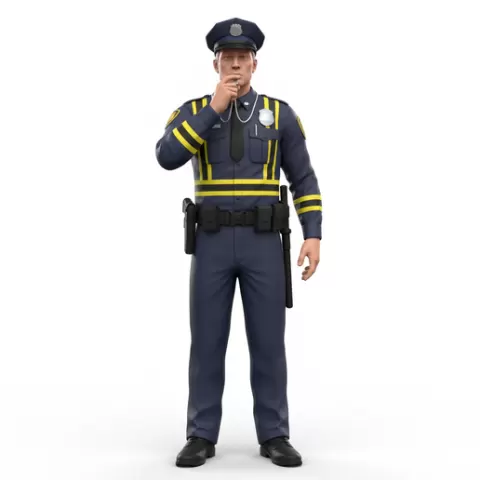 Traffic officer whistle blowing, profession, job, worker, career, occupation, employee, expert, specialist, industry, service, uniform, tools, skills, training, work, professional, figure, figurine, model, collectible