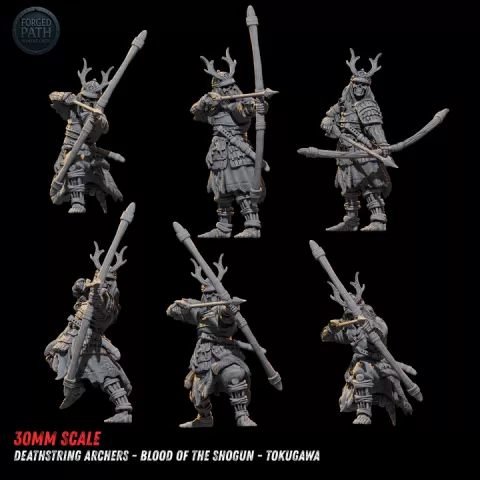 Deathstring Archers – Undead Japanese Samurai Skeleton Archers | Blood of the Shogun – Tokugawa by Forged Path Miniatures