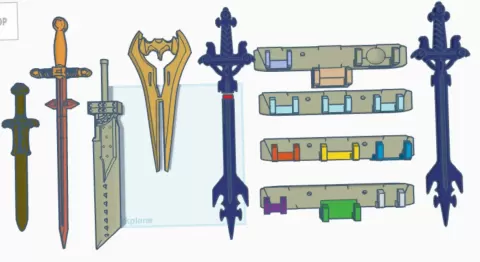 Desktop Toy Swords Wall Mount