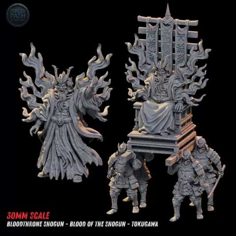 Bloodthrone Shogun – Undead Shogun Character Set | Blood of the Shogun – Tokugawa by Forged Path Miniatures