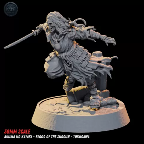 Akuma no Kataki – Undead Female Samurai Character | Blood of the Shogun – Tokugawa by Forged Path Miniatures
