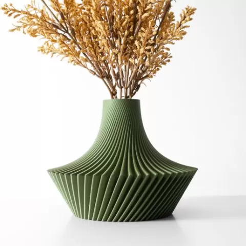 The Kitan Short Vase, Modern and Unique Home Decor for Dried and Preserved Flower Arrangement