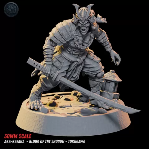 Aka-Katana – Undead Japanese Samurai Champion | Blood of the Shogun – Tokugawa by Forged Path Miniatures