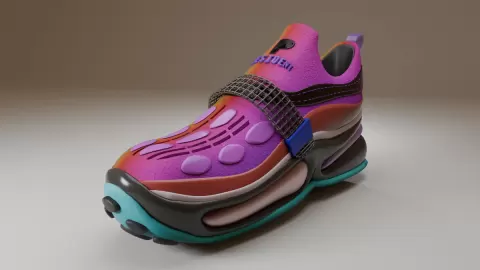 Shoe made in blender