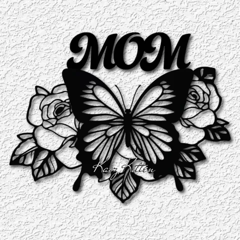 Mothers Day Butterfly wall art Mom Butterflies Garden home - Kaoz Kitten