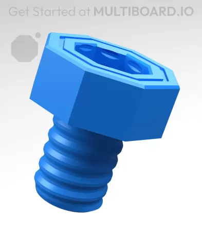 18 mm Mid Thread, Push-Fit Head, Small Thread Hole, Bolt