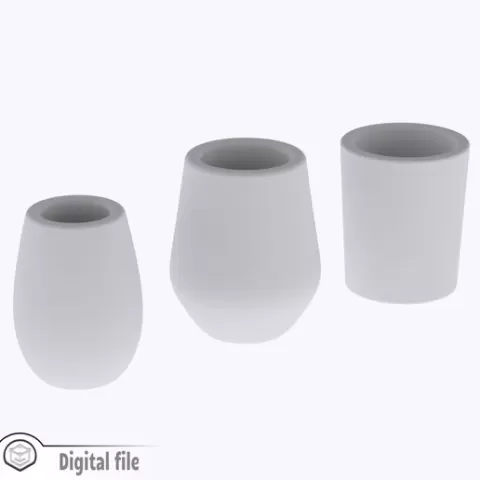 1:12 miniature dollhouse set of 3 simple glasses Ikea inspired