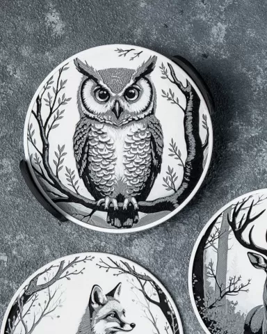 Midnight Forest Wildlife Coasters