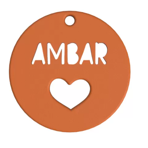 Key ring Amber/modifiable name