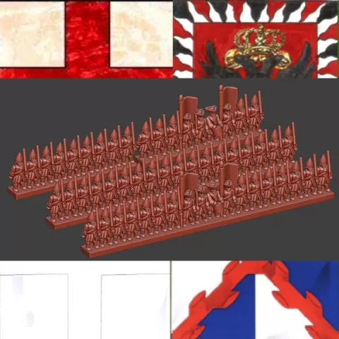 6mm War of Spanish Succession Grenadiers with tall mitre by MC Miniatures