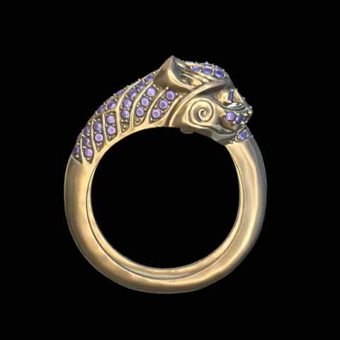 Diamond Stone Cat Ring
