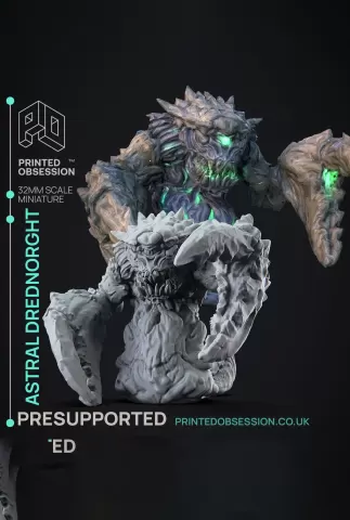 Astral Dreadnorght - Monsters of the Multiverse PRESUPPORTED - Illustrated and Stats - 32mm scale