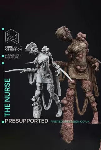 The Nurse - Lady of the Pox - PRESUPPORTED - Illustrated and Stats - 32mm scale