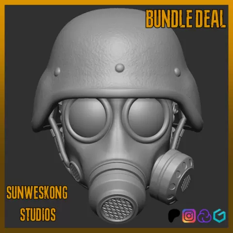 RESIDENT EVIL 2 REMAKE HUNK AND GHOST CUSTOM HEADSCULPT BUNDLE