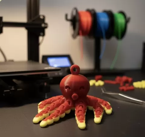 Articulated Octopus Keychain