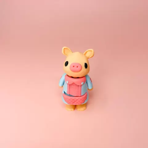 Wiggly Piggy Flexi Articulated - Vintage Storybook Inspired Character Fidget Fun and Collectors