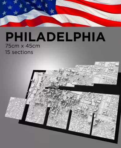 PHILADELPHIA, Skyline 3d map