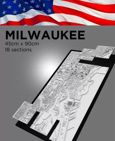 MILWAUKEE, Skyline 3d map