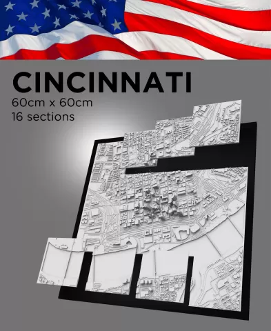 CINCINNATI, Skyline, 3D map