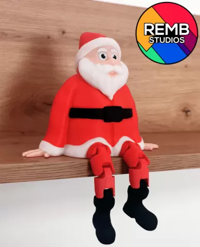 Flexi Santa Remb Studios, STL file for 3D printing, STL print files, Print in Place, Christmas STL