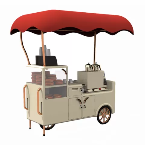 tea and bagel cart