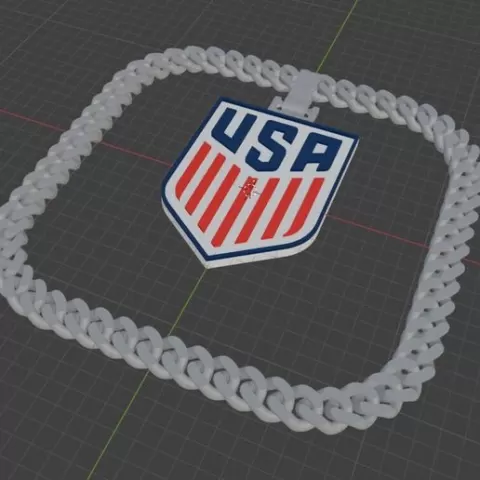 USA Soccer National Team Pendant & Chain - FIFA World Cup 2026 Medal STL