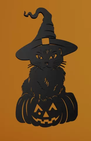 Witch Cat Wall Art - Ri0m0