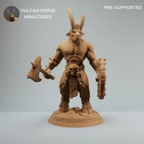 Beastman warrior, Beastman with axe and shield