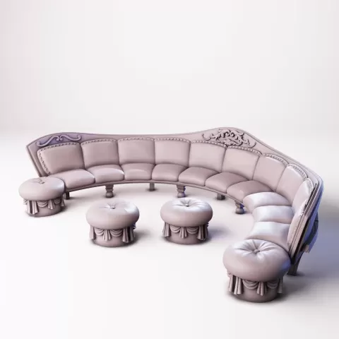 Luxury Lounge Couch With Footstool