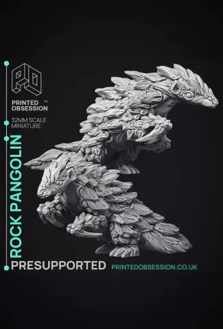 Rock Pangolin - Elemental Creature - 32mm scale - D&D