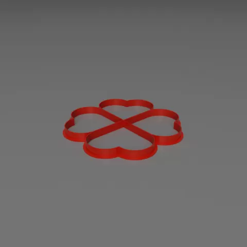Cookie cutter 4 hearts 35mm - JP3DStudio