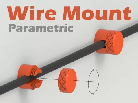 Electric Wire Wall Mount Collection - 8 Variations ( Parametric )