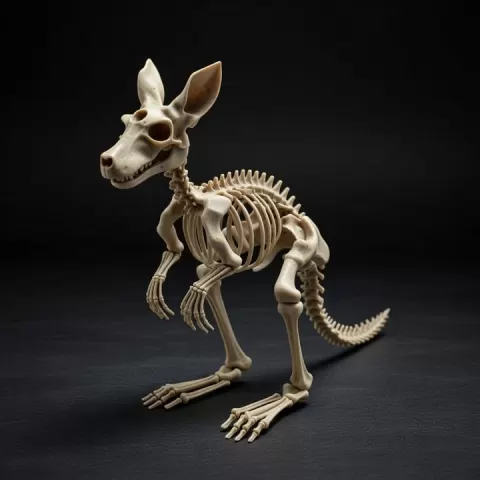 Kangaroo Skeleton Anatomy – Highly Detailed Marsupial Skeletal 3D Model for Education & 3D Printing by Siddique