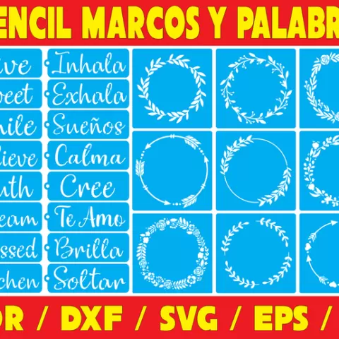 Laser Cut Vector Pack - Stencils Frames & Words
