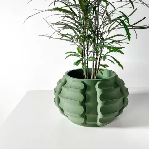 The Jute Planter Pot with Drainage | Tray & Stand Included | Modern and Unique Home Decor for Plants and Succulents | STL File