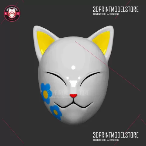 Demon Slayer Makomo Mask - Kimetsu no Yaiba Cosplay Kitsune - 3DPRINTMODELSTORE