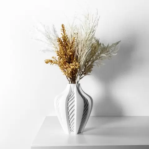 The Elvox Vase, Modern and Unique Home Decor for Dried and Preserved Flower Arrangement | STL File