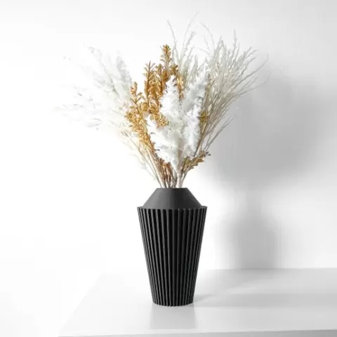 The Riveno Vase, Modern and Unique Home Decor for Dried and Preserved Flower Arrangement | STL File
