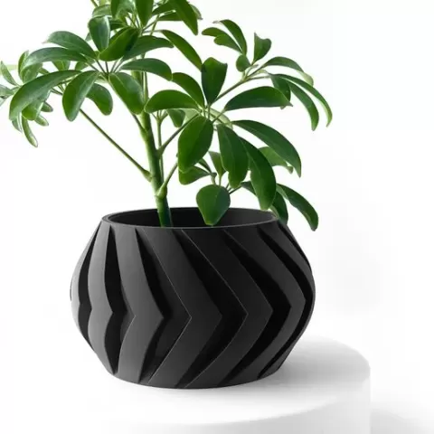 The Manse Planter Pot with Drainage | Modern and Unique Home Decor for Plants and Succulents | STL File