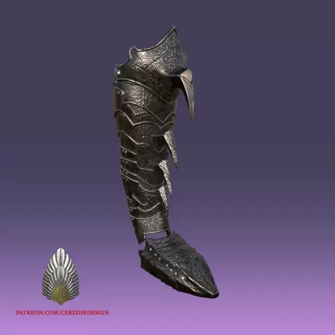 Sauron Shin Armor lord of the rings 3D DIGITAL DOWNLOAD - CeredirDesign