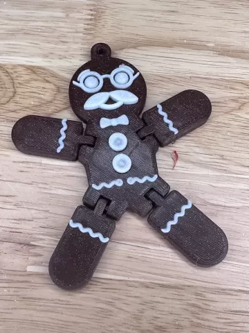 ARTICULATED, GINGERBREAD MAN, PRINT IN PLACE, CHRISTMAS, 'OLD MAN'