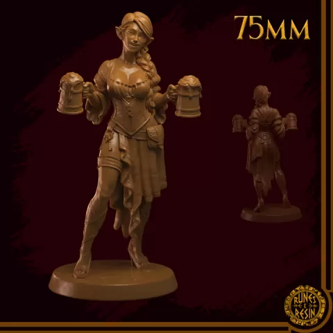 Heather 75mm - Barmaid Innkeeper Beer – Innkeeper Barmaid Beer – Barmaid Innkeeper by Runes & Resin