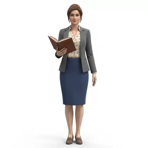 Teacher holding book, profession, job, worker, career, occupation, employee, expert, specialist, industry, service, uniform, tools, skills, training, work, professional, figure, figurine, model, collectible