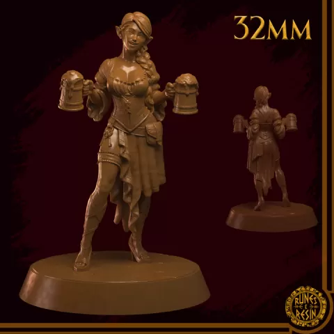 Heather 32mm - Barmaid Innkeeper Beer – Innkeeper Barmaid Beer – Barmaid Innkeeper by Runes & Resin