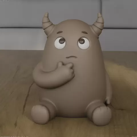 Cute Thinking Monster 3D Printable Model