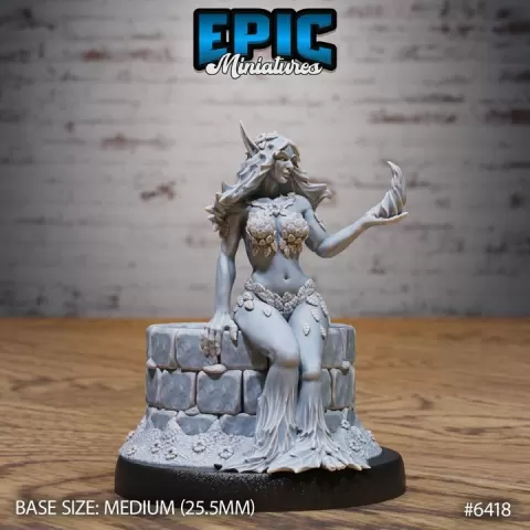 Spring Undine Well / Water Elemental / Nature Spirit / Aqua Deity Nymph / Female Sea Warrior / Ocean Swimmer / Mythical Creature / Greek Myth Encounter / River War Army by Epic-Miniatures
