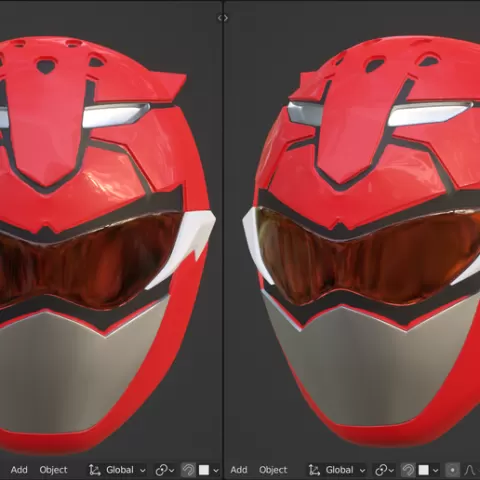 Tokumei Sentai Go-Buster Red Buster fully wearable cosplay helmet 3D printable STL file
